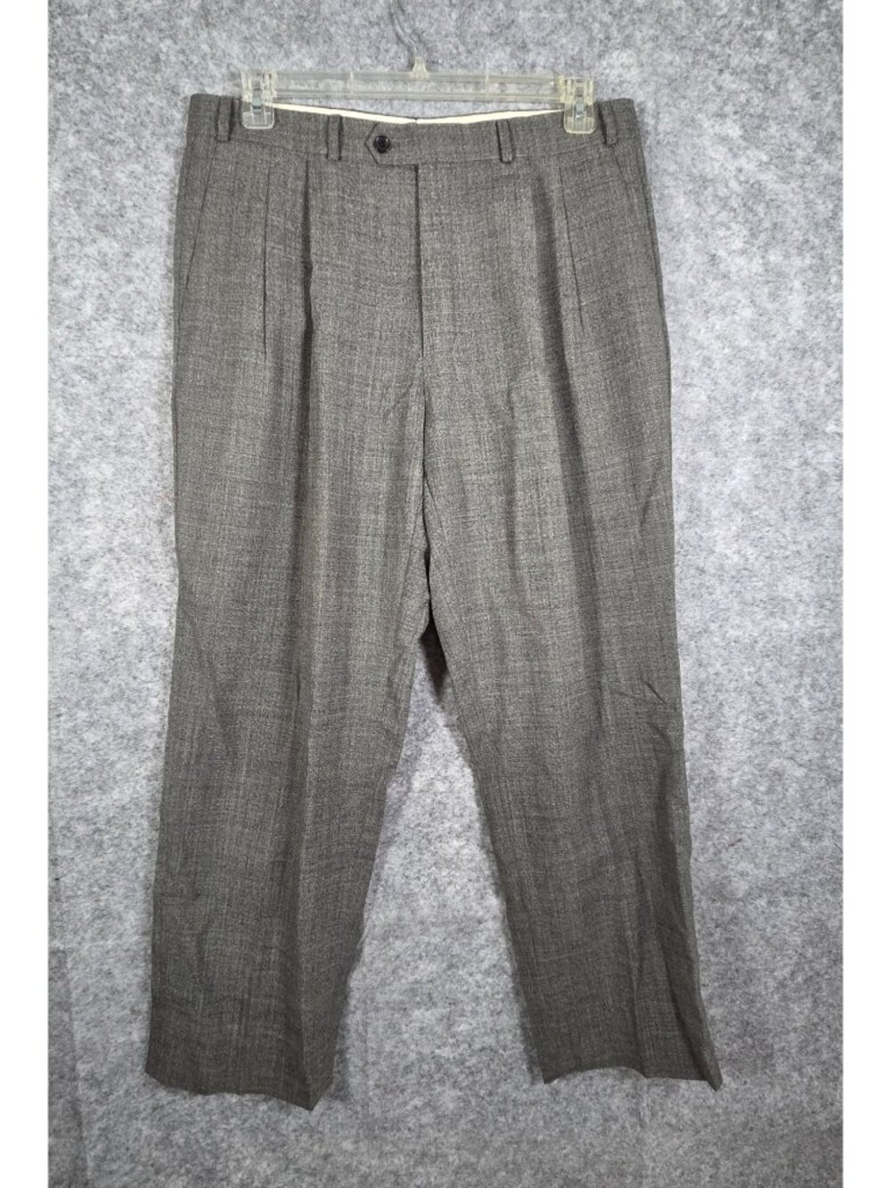 Brandini Men's Pleated Front Wool Dress Pants Gray Size 36